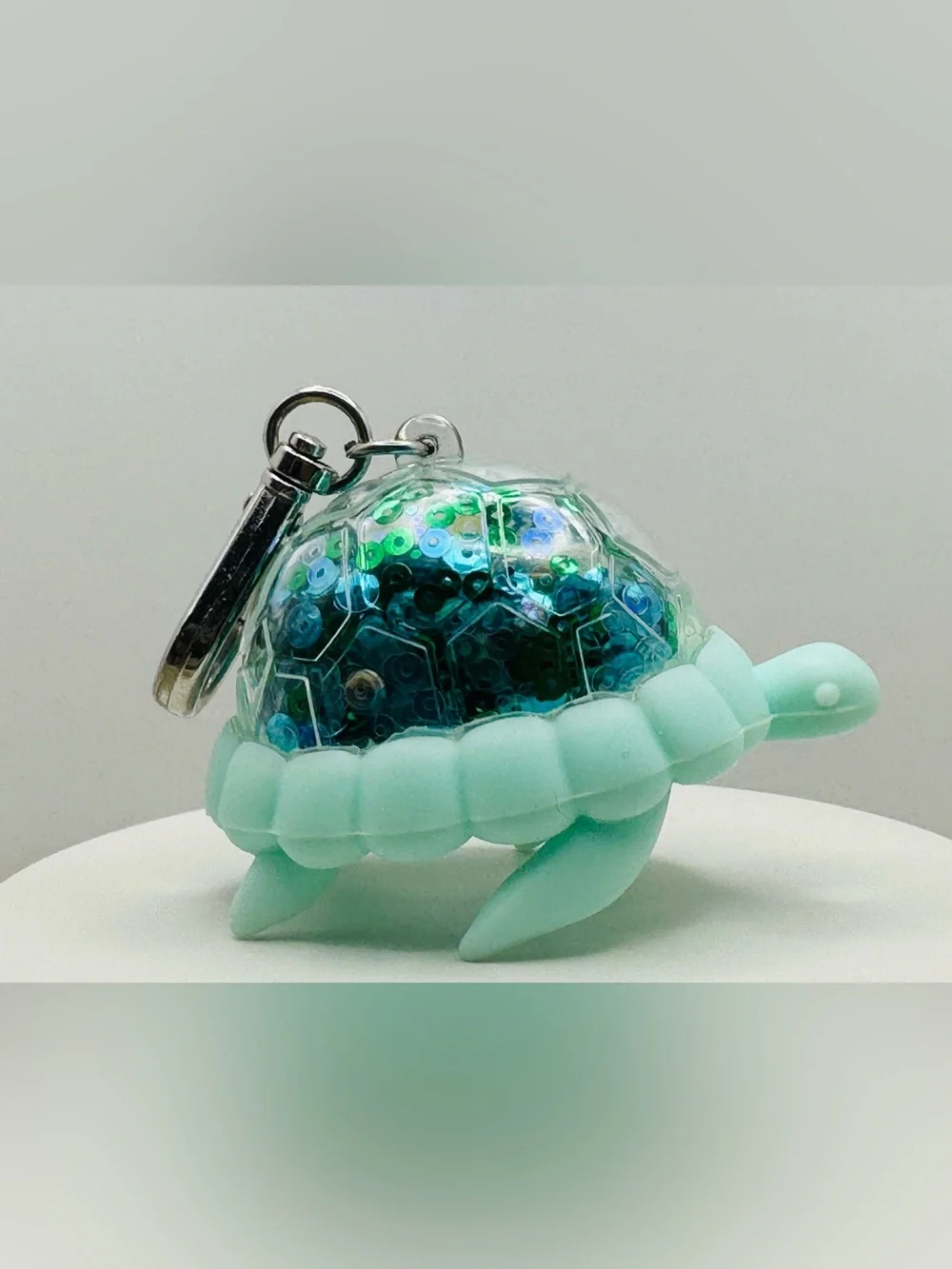 Bath & Body Works Turtle Pocketbac Holder with Blue-Green Sequin Shell - Picture 3 of 6